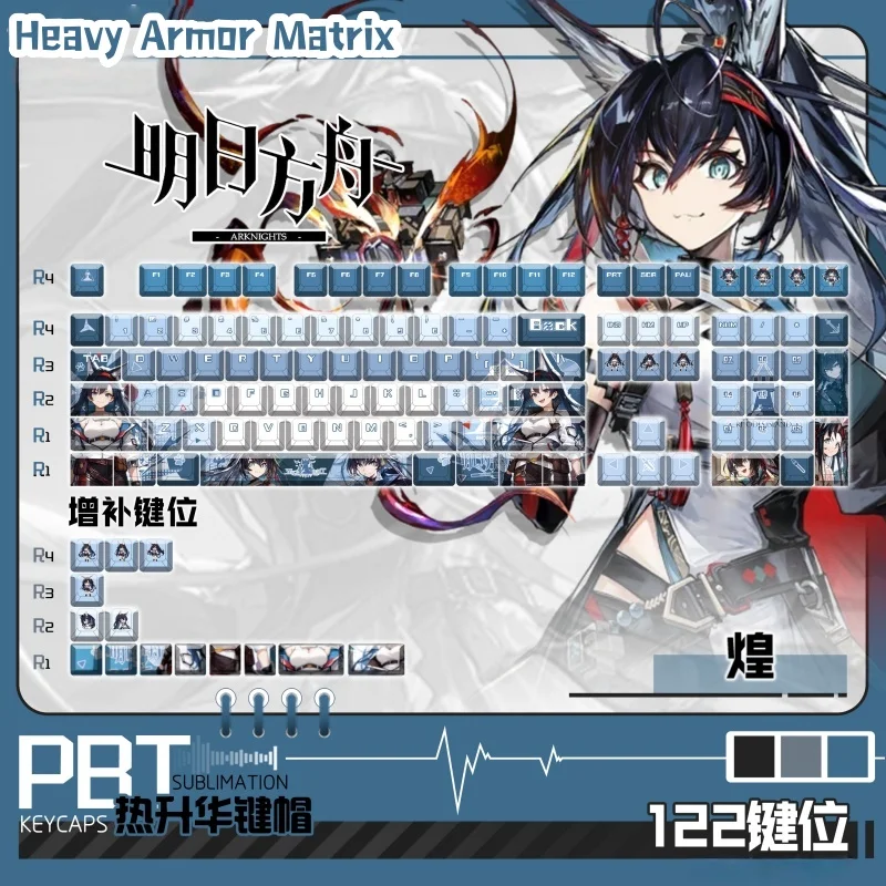 

New Hot Sale Arknights Blaze Game Themed Keycaps120 Key Cherry Profile Mechanical Keyboard Anime Cartoon Office Gift Keycaps