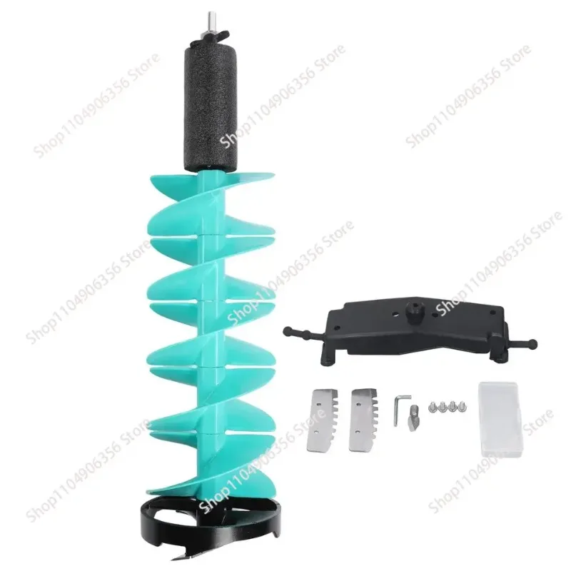 Electric Ice Auger Electric Ice Auger Kit Incisive Blade Ice Drill Auger with Positioner Extension Rod for Fishing Emergency 8in