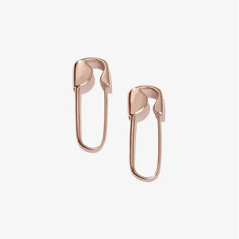 Minimalist Safety Pin Shape Leverback Earrings for Women U-shaped Gold Plated Lock Pendant Pierced Earring Jewelry Accessories