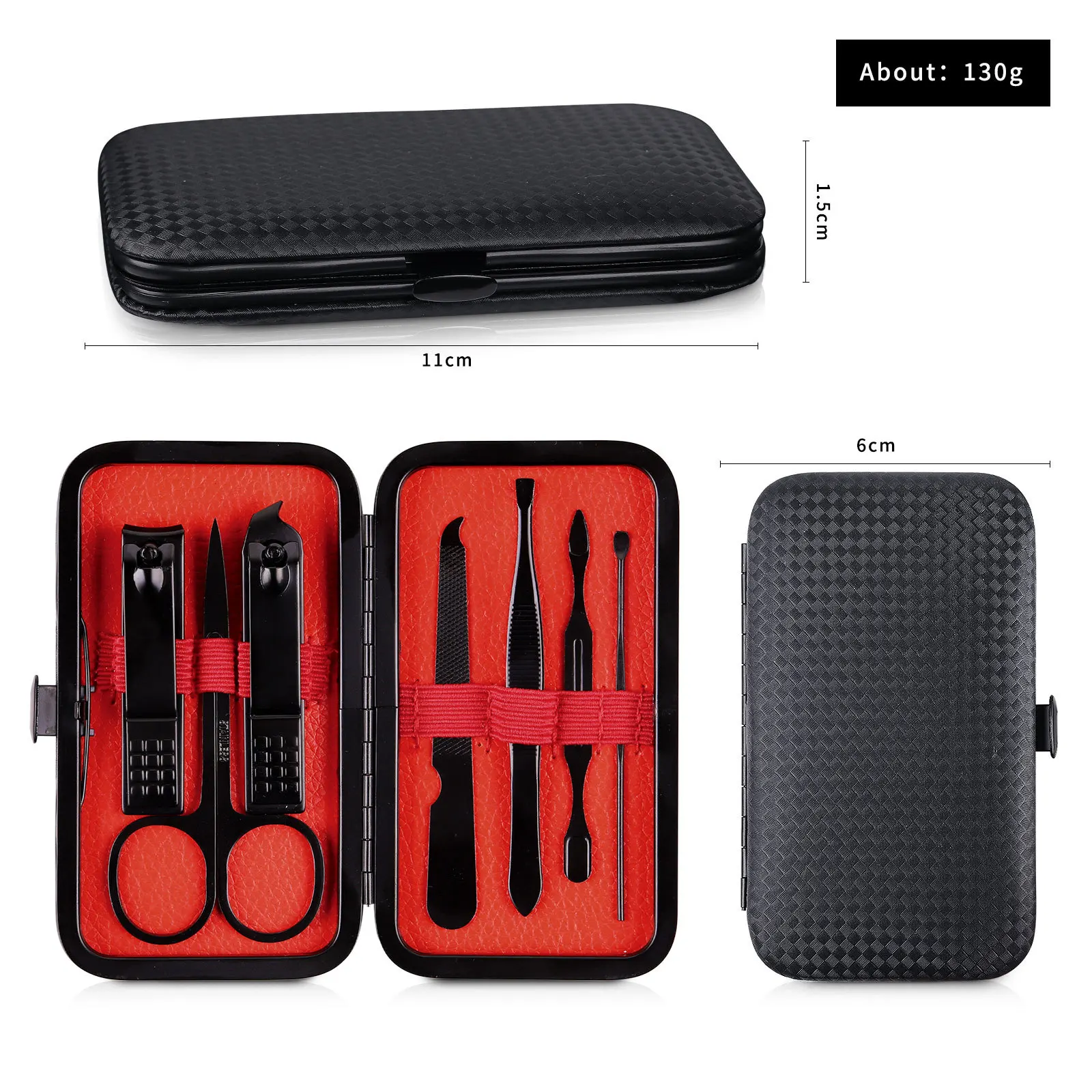 مجموعة مقص أظافر من الفولاذ المقاوم للصدأ مكونة من 7 قطع، أدوات احترافية لإصلاح الأظافر وإصلاح القدم