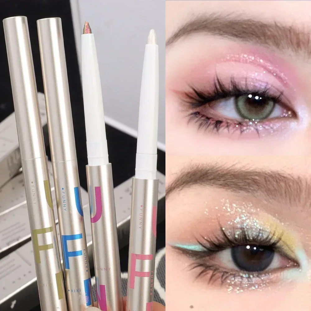 Diamond Eyeshadow Pencil Waterproof Glitter Metallic Eyeliner Gel Pen con temperamatite Brighten Lasting Silkworm Eye Makeup