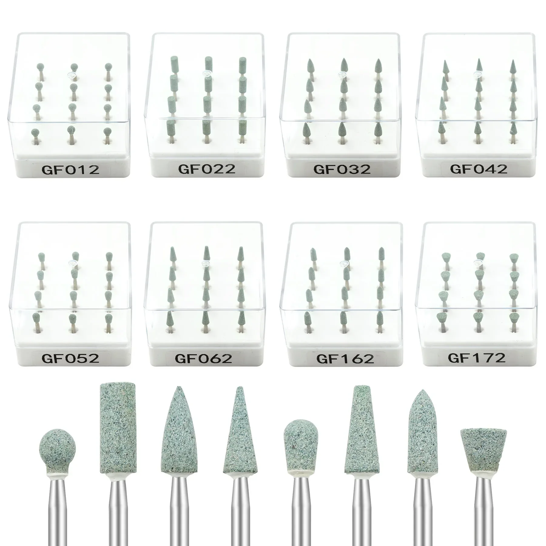 

12pcs Dental Polishing Green Stones All Series Teeth Whitening Dentistry Materials Supply Aluminum Oxide Abrasive Dental Tools