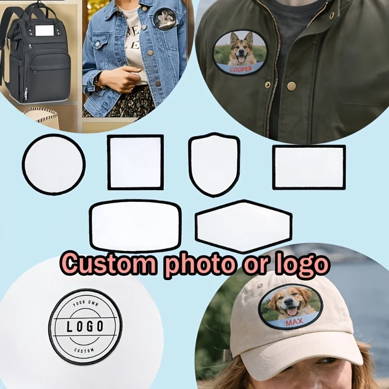 10Pcs Uv Sublimation Patches Iron on Blank Patches Fabric Repair for Hats Caps Backpack Uniforms Jeans Backpacks Accessories