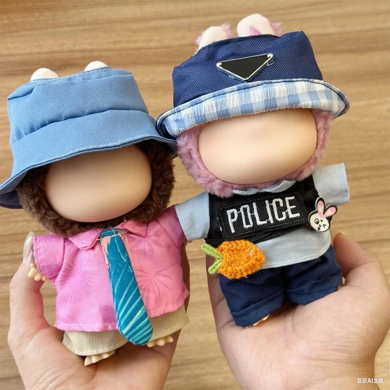 

Doll Clothes Anime for 17cm Labubu Doll Outfits Designer Luxury Shirt Clothes Doll Overall Toy Clothes Designer Doll Accessories