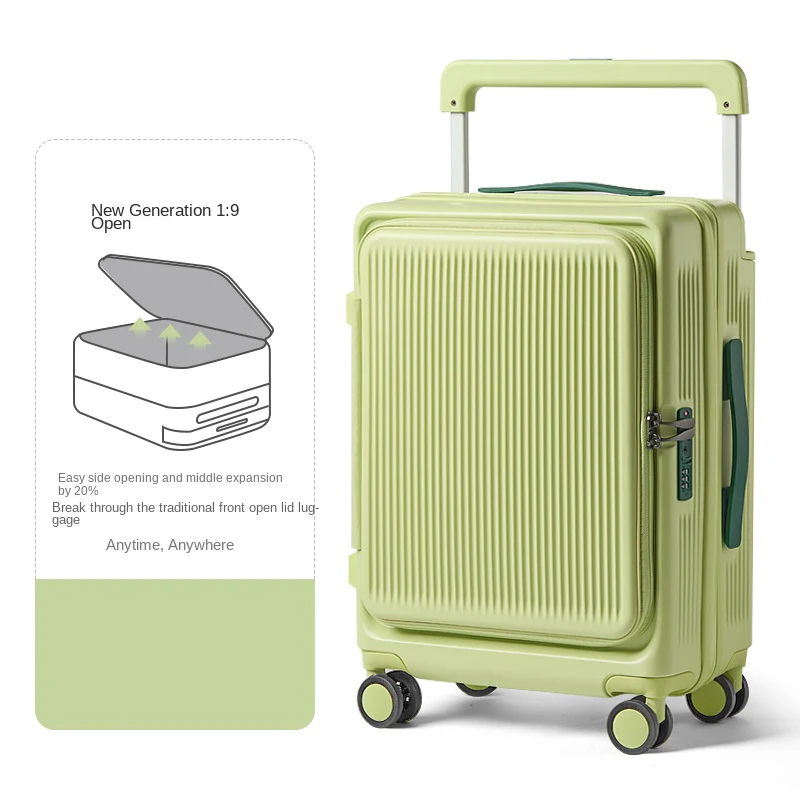 

Новый широкий стержень чемодана с боковым отверстием, расширяемый многофункциональный дорожный чемодан с кодовым замком, 24/26 дюймов.