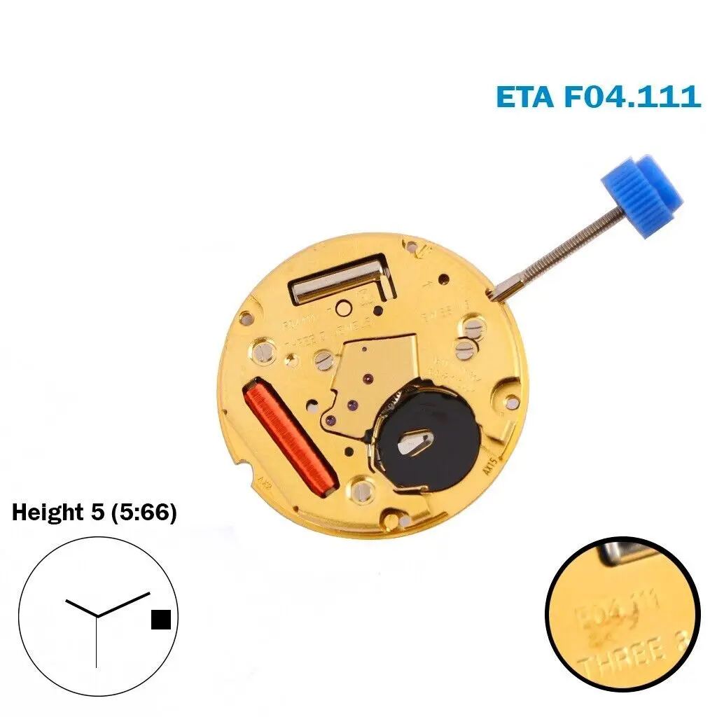 

F04.111 Movement ETA F04.111 Movement White Date Disk At 3, Height 5 (5.66mm) Brand New Original movement