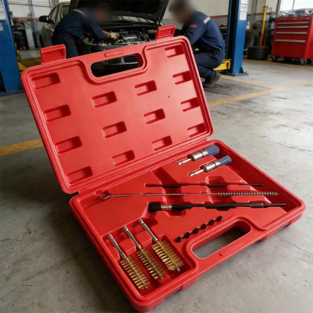 Engine Injectors Cleaner Kit Rust Proof Injector Seat Cleaning Brush Tool Fit Easy To Use For Vehicle