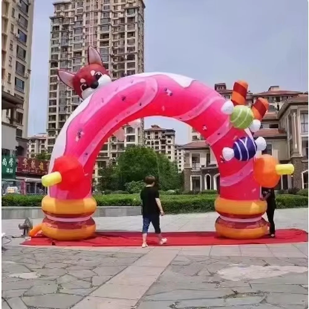 Custom Inflatable Advertising Arch Oxford Cloth UV Printed Entrance Gateway Mascot Floating Billboard for Events