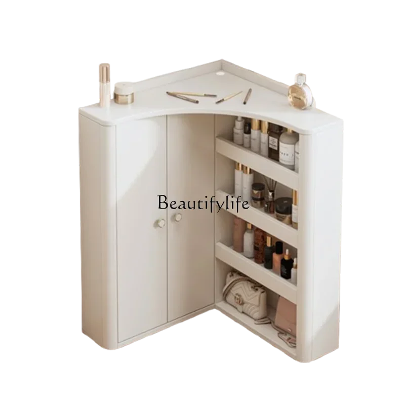 GG8.Small Mirror Lights Vanity Table Wood Storage White Luxury Chair Makeup Dressers Girl Set Corner Coiffeuse De Chambre Furni