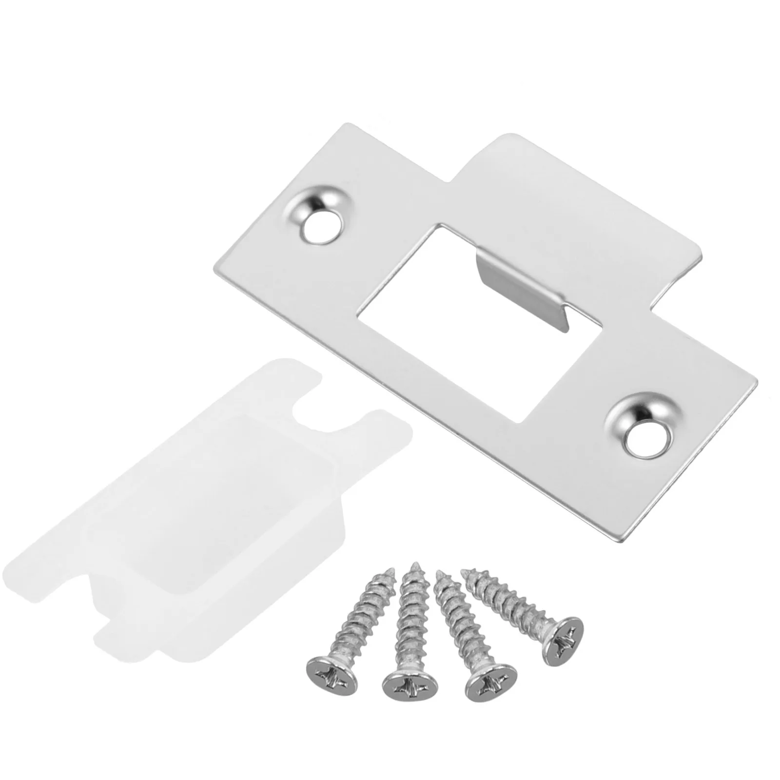 1Set Deurvergrendelingsplaat Versterkingsset voor kamersloten D-vormige geleidingsplaat Glad oppervlak Veilige pasvorm Alles-in-één installatie