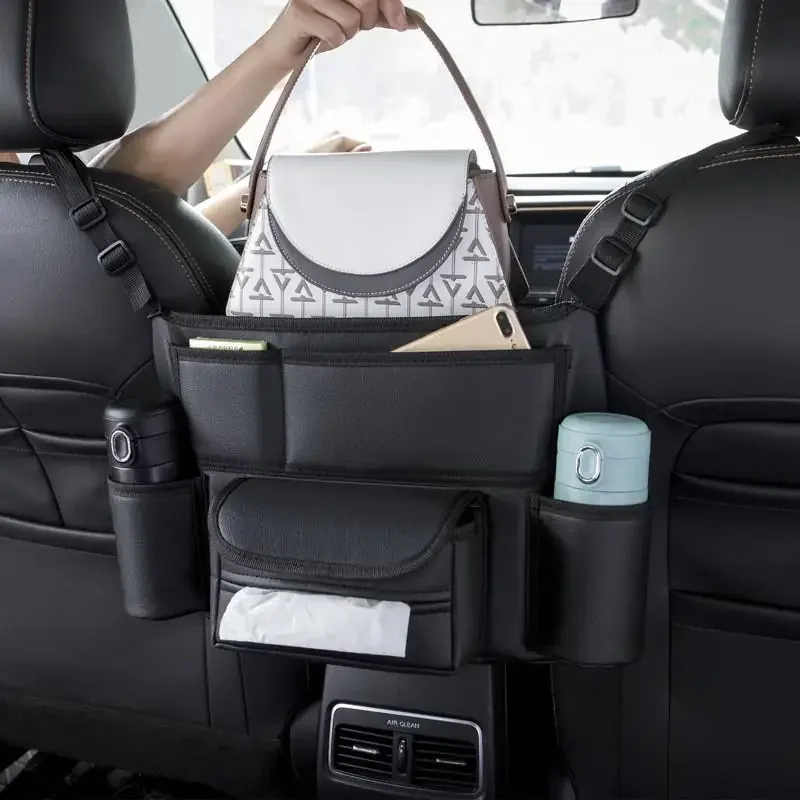 Car seat storage bag hanging bag armrest box car tissue box multi-function