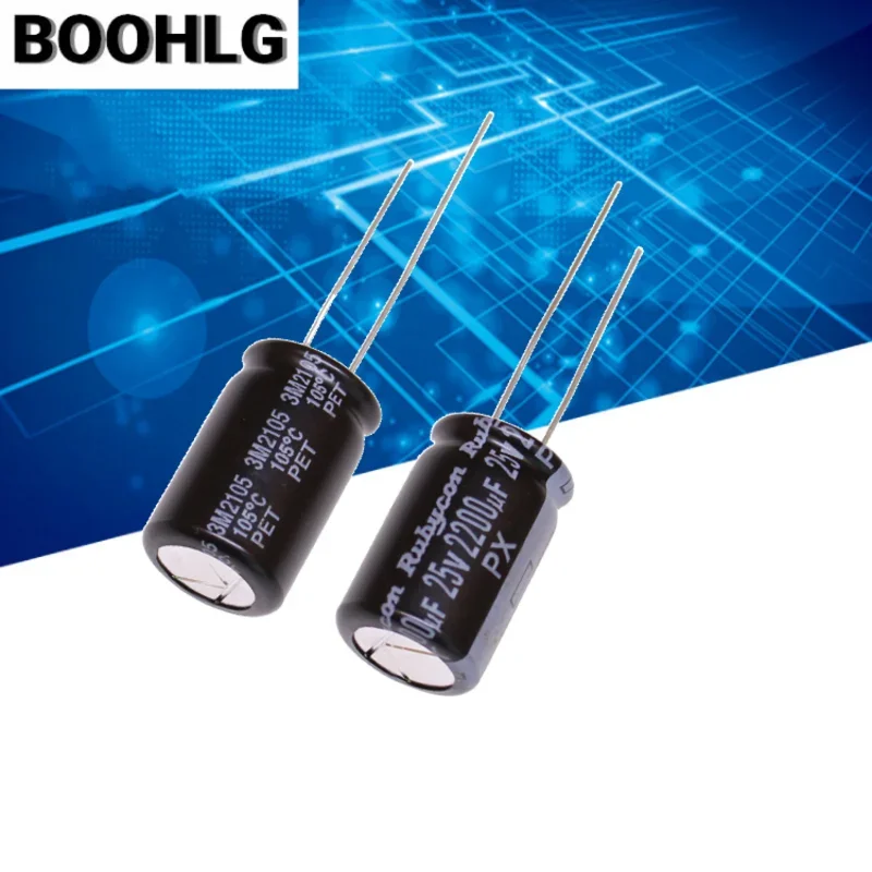 

5PCS Rubycon imported electrolytic capacitor 25V 2200UF 12.5X20 Japanese Ruby PX 105 degrees