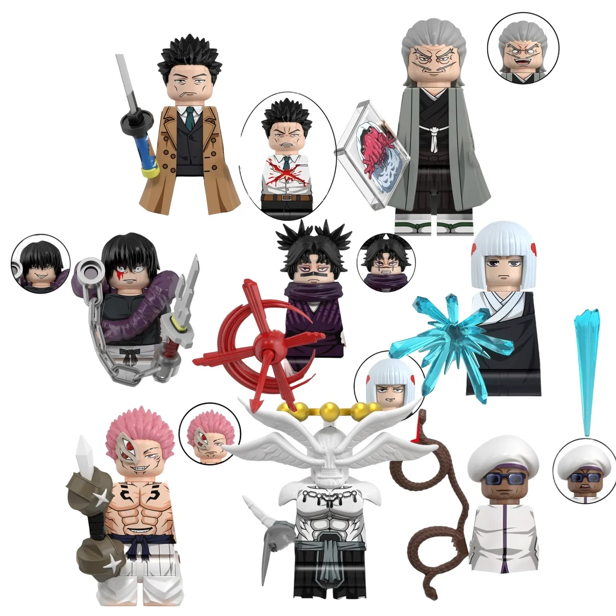 Jujutsu Kaisen Anime dessin animé Gojo Satoru Itadori Yuj Fushiguro Megumi Okkostu Yuta blocs de construction Mini figurines d'action jouet pour enfants