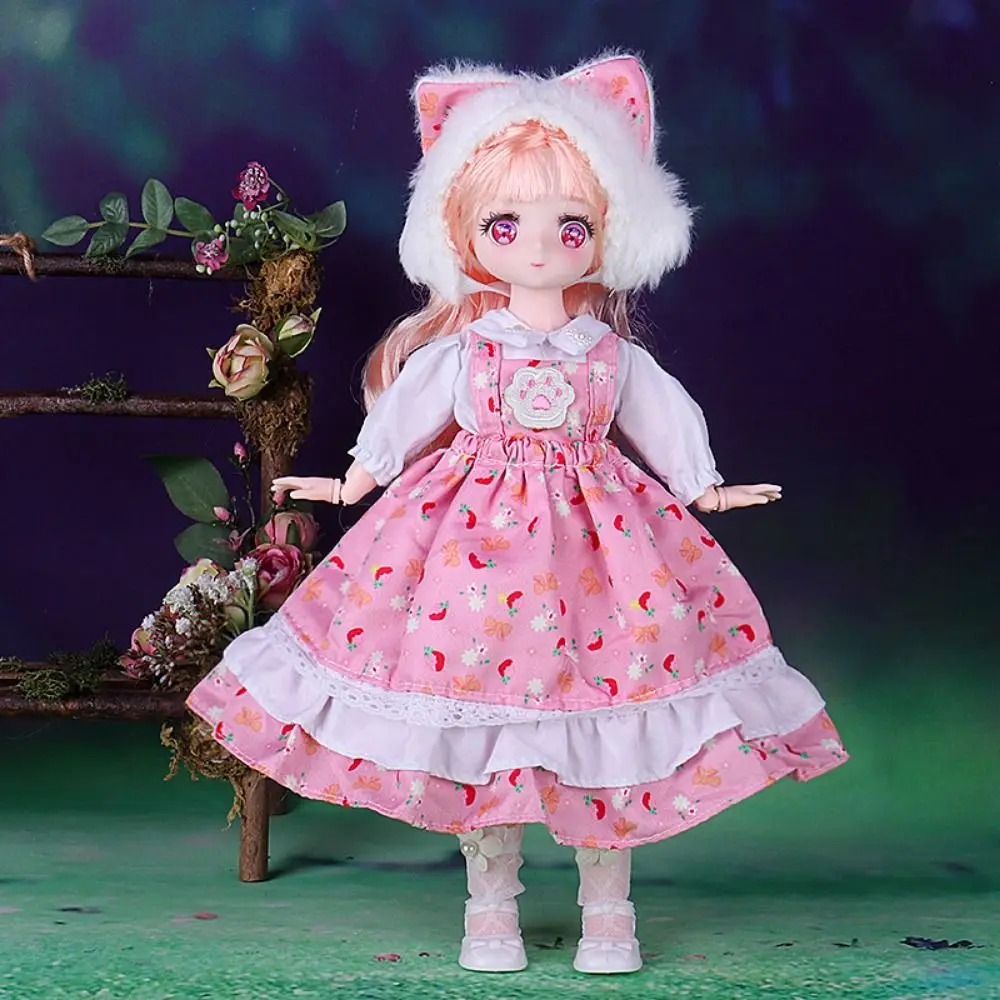 Cute Dress Princess Clothes for 30cm 1/6 Bjd DIY Doll Dress Up Clothing Doll Skirt Fashion Casual Suit Headwear Doll Accessories