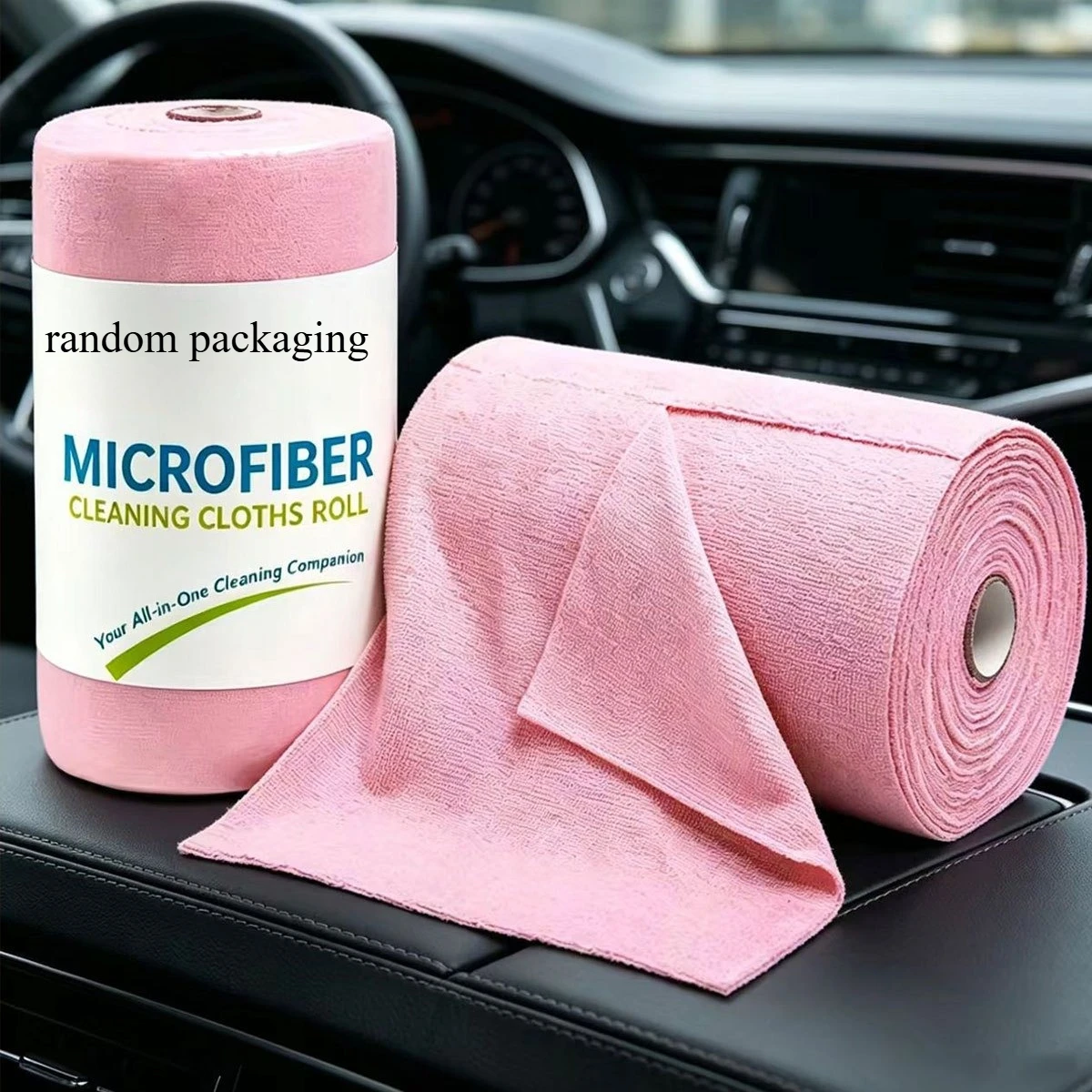 2 Large Roll of Reusable Microfiber Cleaning Towels Suitable for Car, Kitchen & Household Use - High Absorbency Hand-Tearable Sheets, Wet/Dry Cloth Roll for Car Wash, Multi- Use, Suitable for Auto Detailing, Housewarming Gift