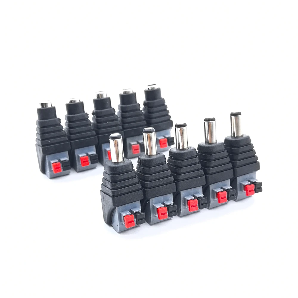 5 szt. Złącze zasilania 12V DC Wtyk Gniazdo Męskie Żeńskie Beczka 2.1mm x 5.5mm Adapter do Kamery CCTV Taśmy LED Terminal Zasilania — zdjęcie 6