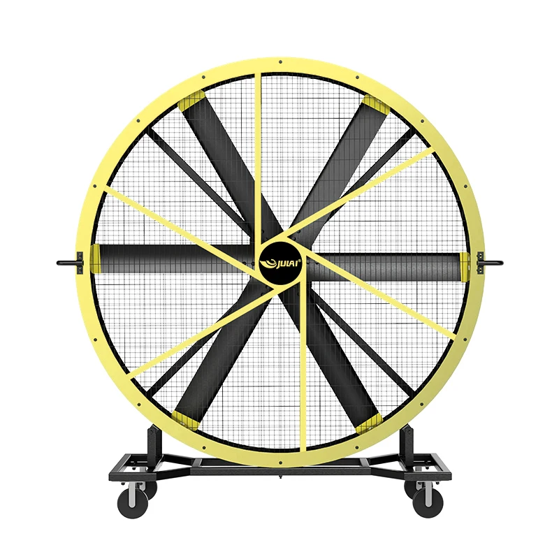 JULAI 6.6ft 2m 220V Large Standing Hvls Fan With 4 Wheels Movable Big Industrial Long Wind Distance Gym Floor Fan