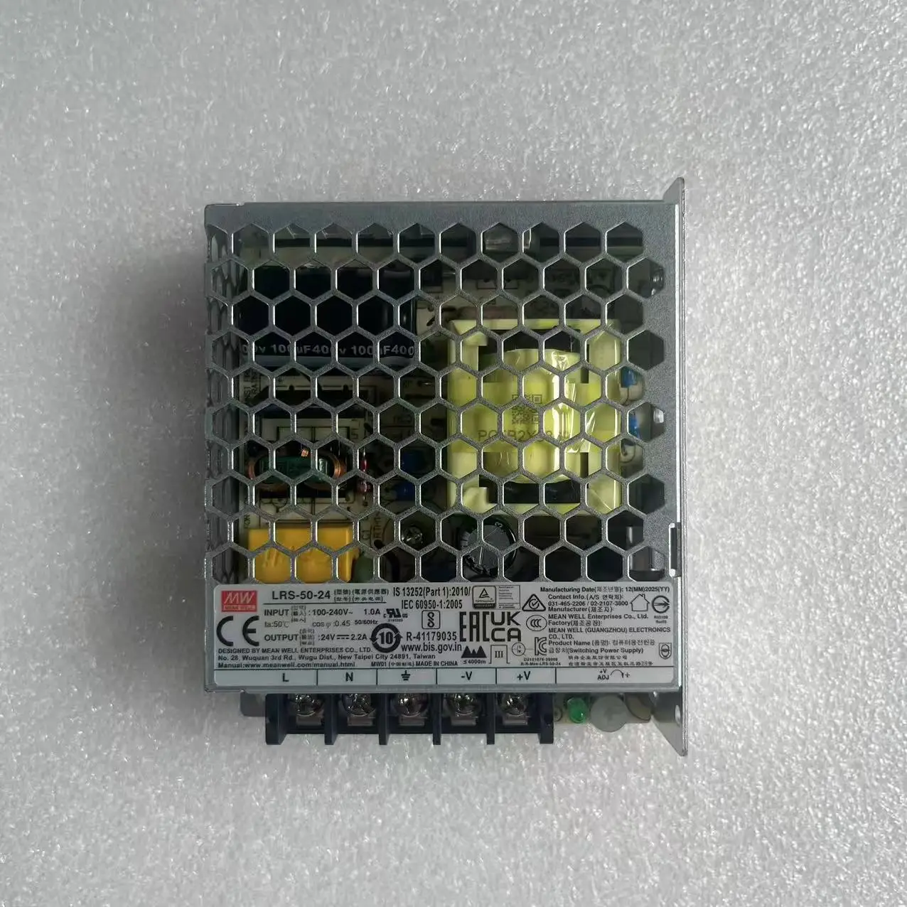 LRS-50 Mean Well 3.3V 5V 12V 15V 24V 36V 48V Switch Power Supply with Adjustable Voltage and Current