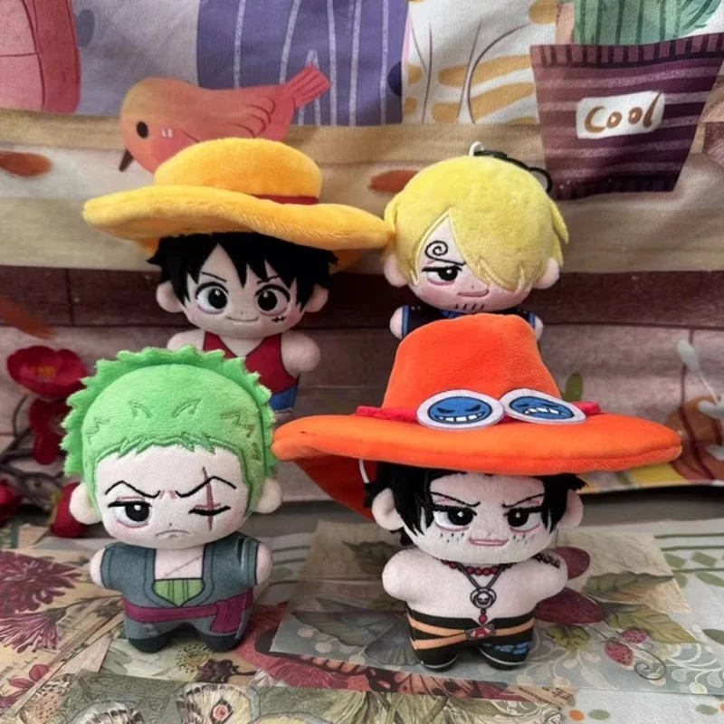 

10cm Cute One Piece Anime Plush Dolls - Luffy Zoro Ace Sanji Soft Stuffed Toys Japanese Themed Gift for Fans Birthday For All