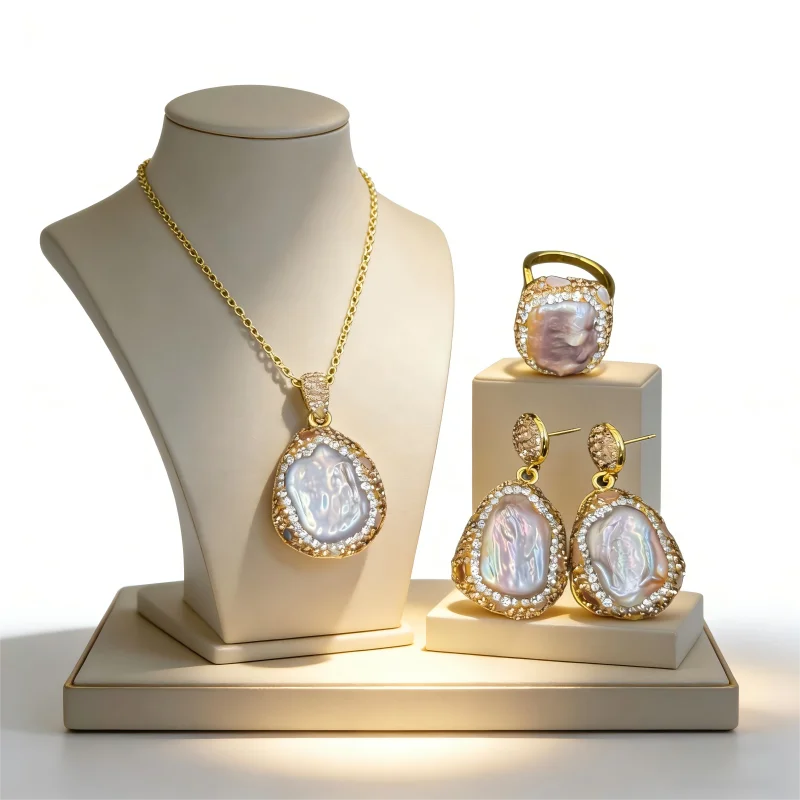 

Baroque Pearl Jewelry Set Boost Confidence Self-Love Pure Soft Aura Vintage Gift for Her