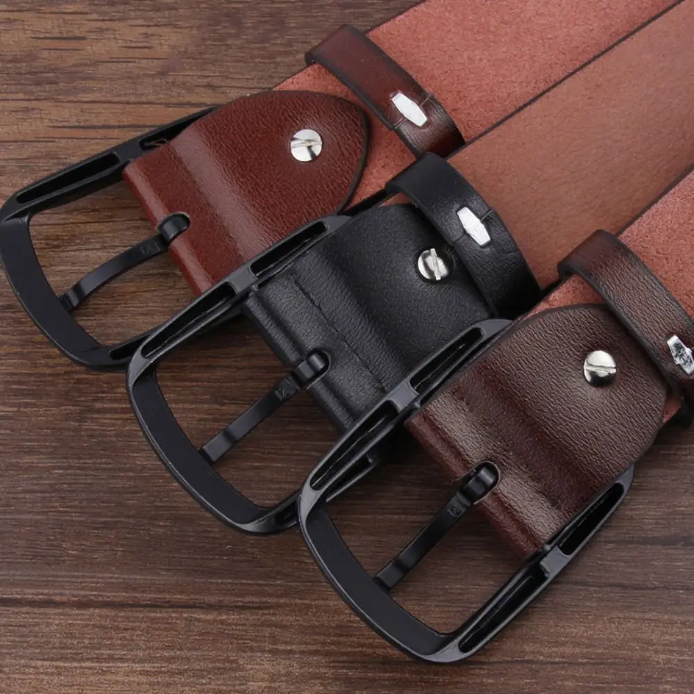Cinturón duradero de estilo clásico para hombre, cinturón ajustable con hebilla Vintage, pantalones suaves a la moda, cinturón de negocios
