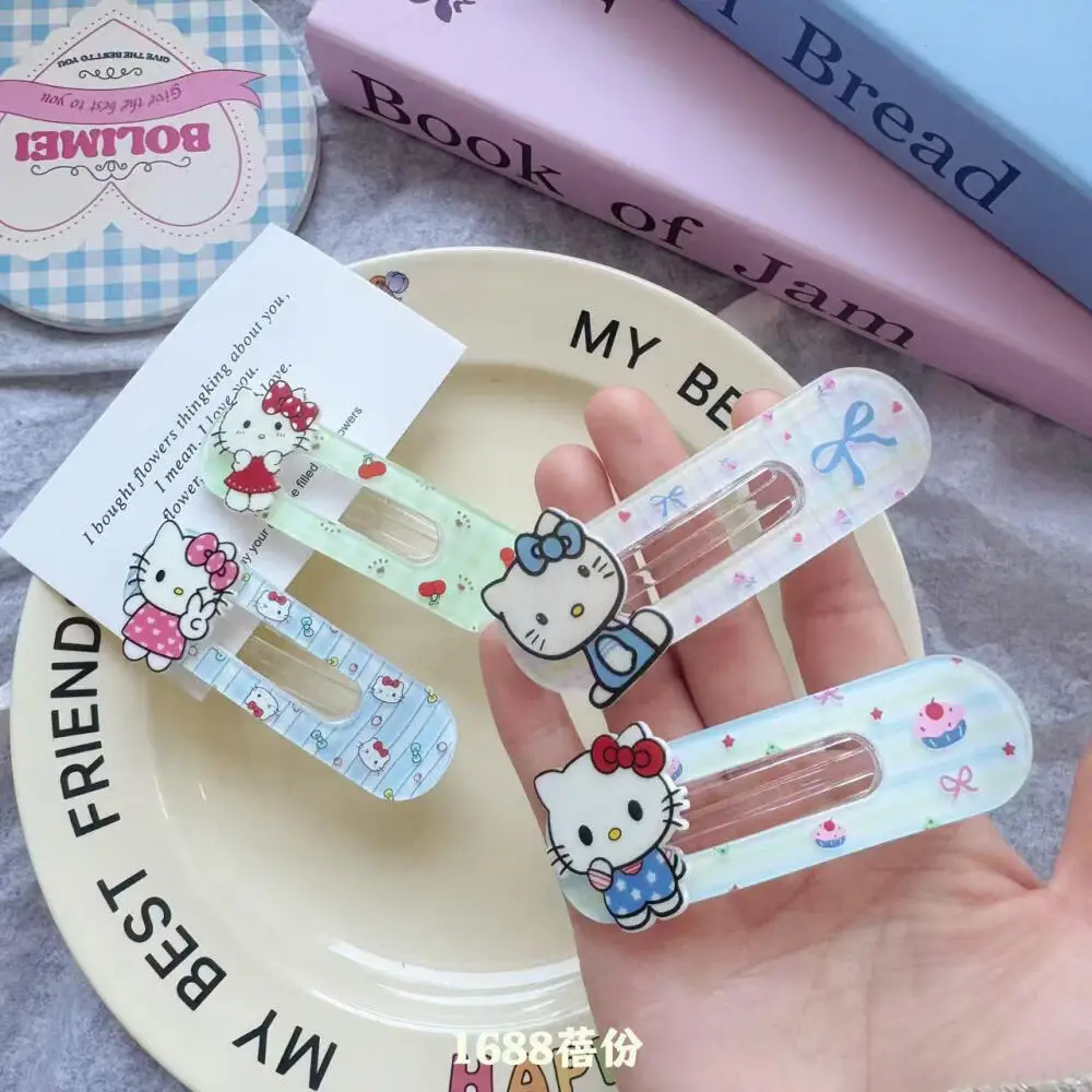 

Sanrio Hello Kitty Cartoon Hairpin Cute Sweet Kitty Cat Duckbill Clamp Bangs Side Clamp Hairclip Girls Cartoon Hair Accessories