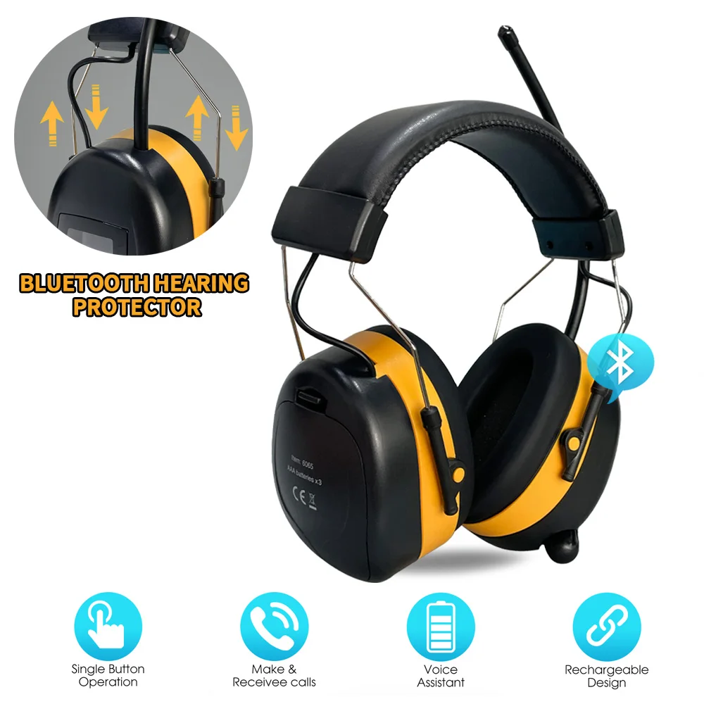 Cuffie antirumore da tiro Cuffie con radio AM FM Protezione per le orecchie Cuffie antirumore con riduzione del rumore Comode protezioni per l'udito con display digitale