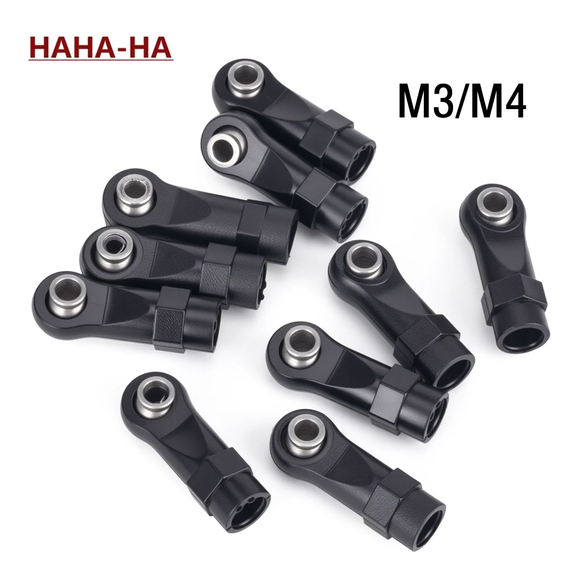 

10Pcs M3 M4 Rod Ends Plastic Straight and Angled with 7mm Pivot Ball for 1/10 RC Crawler Car SCX10 TRX4 D90 TF2 CC01 Part