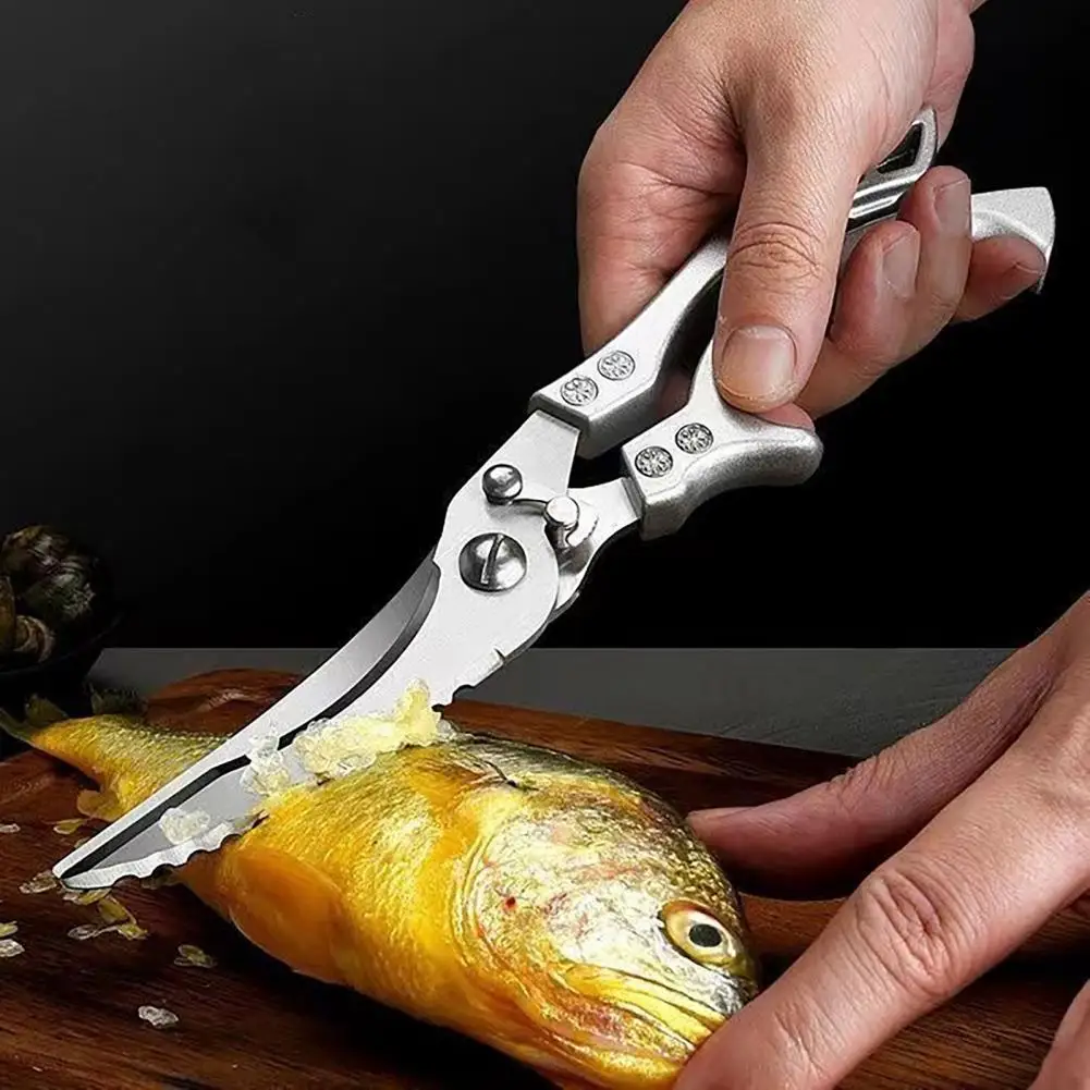 

Kitchen Scissors Heavy Duty Poultry Shears with Safety Lock Stainless Steel Blades Scissors Meat Fish Vegetables Cutting Shears