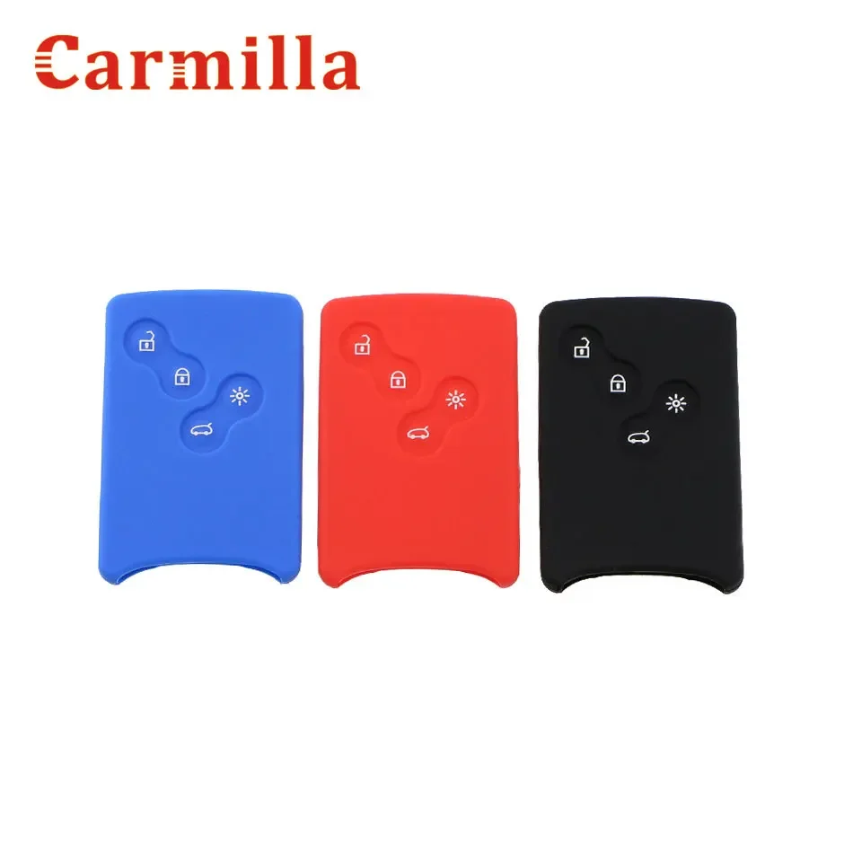 4 Buttons Silicone Rubber Car-Styling Key Cover Case Protector for Renault Clio Logan Megane 2 3 Koleos I Scenic Card