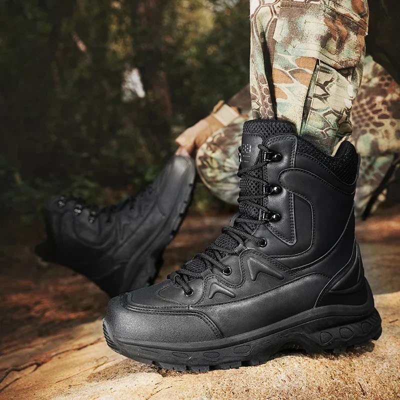 2024 New Outdoor Military Boots Field Training Field Training Military  Hiking Shoes Hiking Boots Work Boots Size 39-47