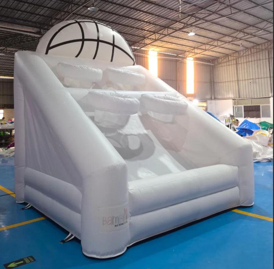 Divertente Parco Giochi Gonfiabile Portatile per Interni ed Esterni, Canestro da Basket Sensoriale per Bambini, Casa Rimbalzante per Feste