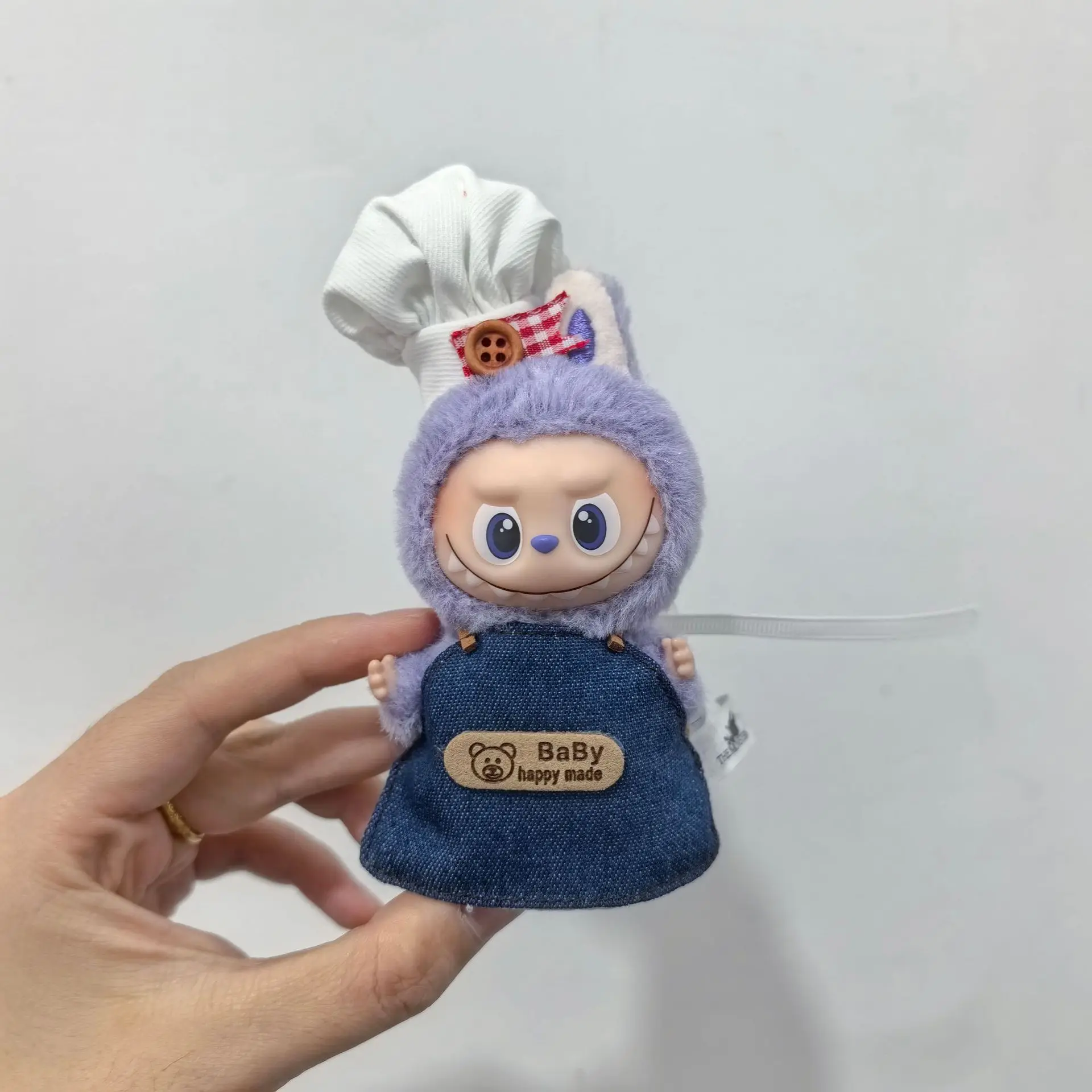 

10 см мини-одежда для куклы Labubu 4,0, фартук Labubu 4-го поколения и униформа шеф-повара, аксессуары для одежды для Mini Labubu