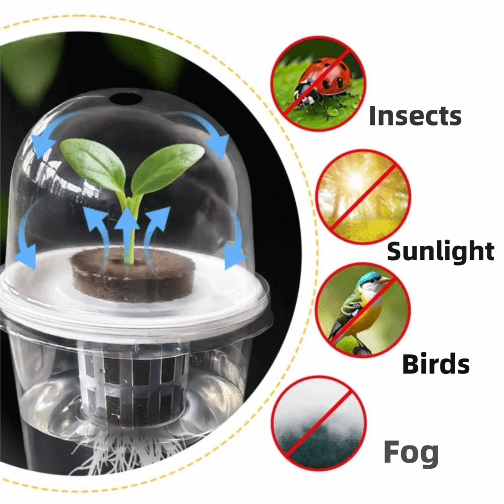 Plastic Material Hydroponic Seed Planter Pots Transparent Durable Seedling Baskets Reusable Plastic Cups Windowsill Gardening
