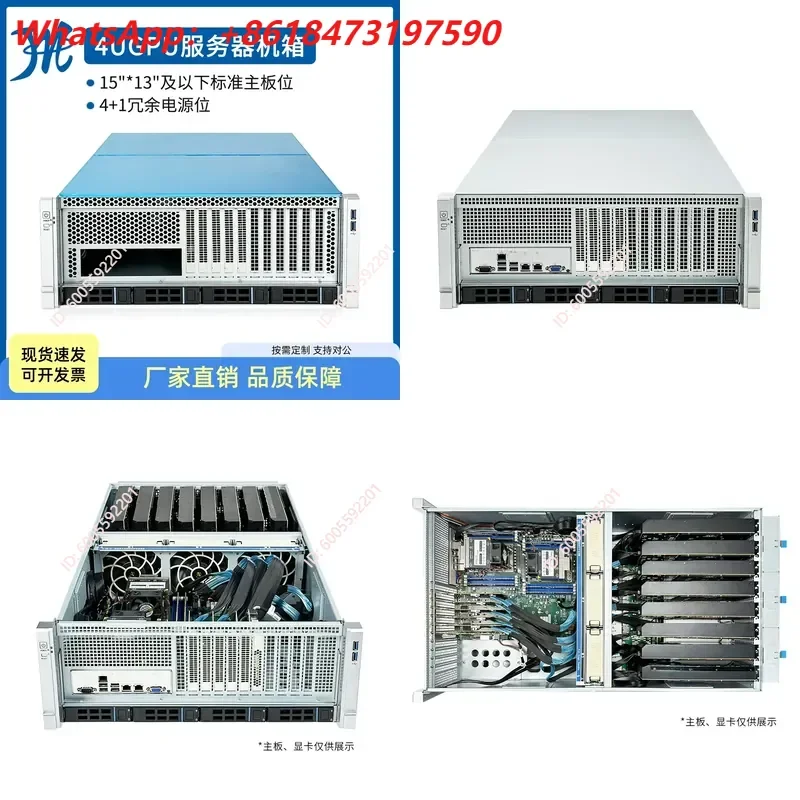 for ALEO 4U 5U Rack Mount GPU Server Chassis Supports 8 or 10 RTX 4090 Cards AI Computing Rendering Monitoring Barebone Case