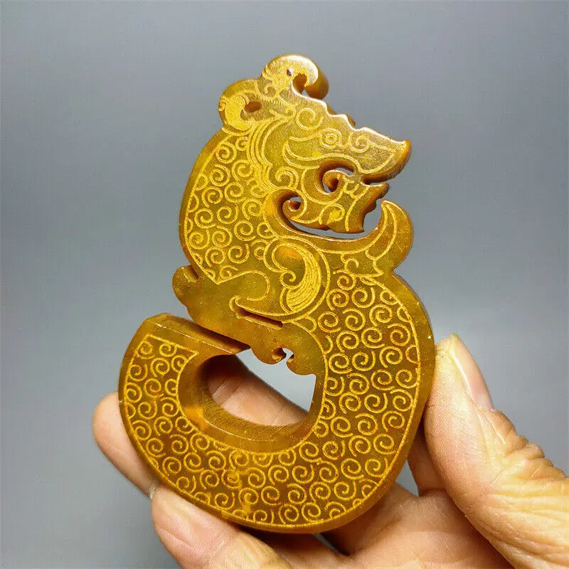 Collecting Handicrafts Xiuyu Carving, Zhan Han Jade Gu Long Ornaments Pendants