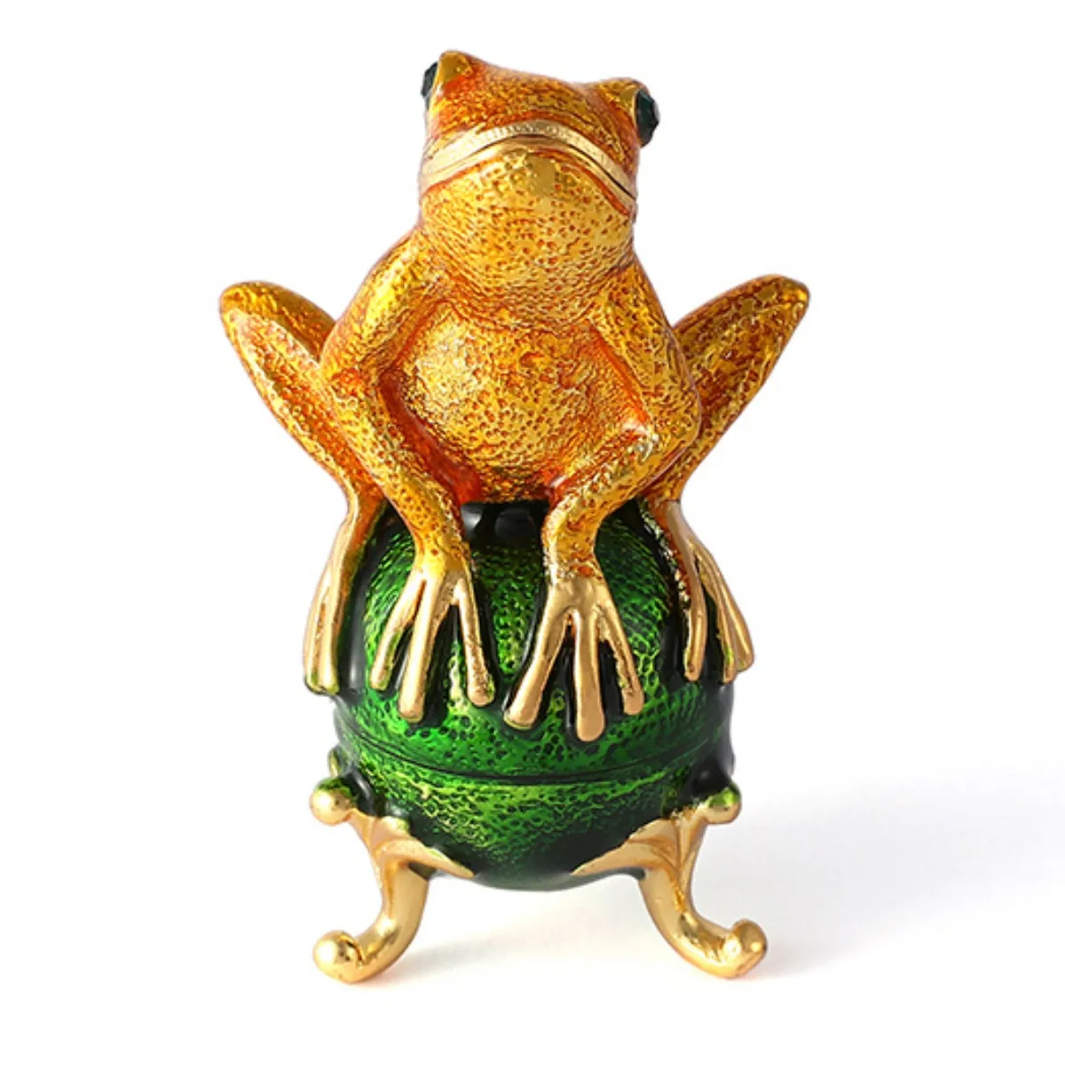 QIFU Creative Metal Gold Frog Figurine Home Decor Gift