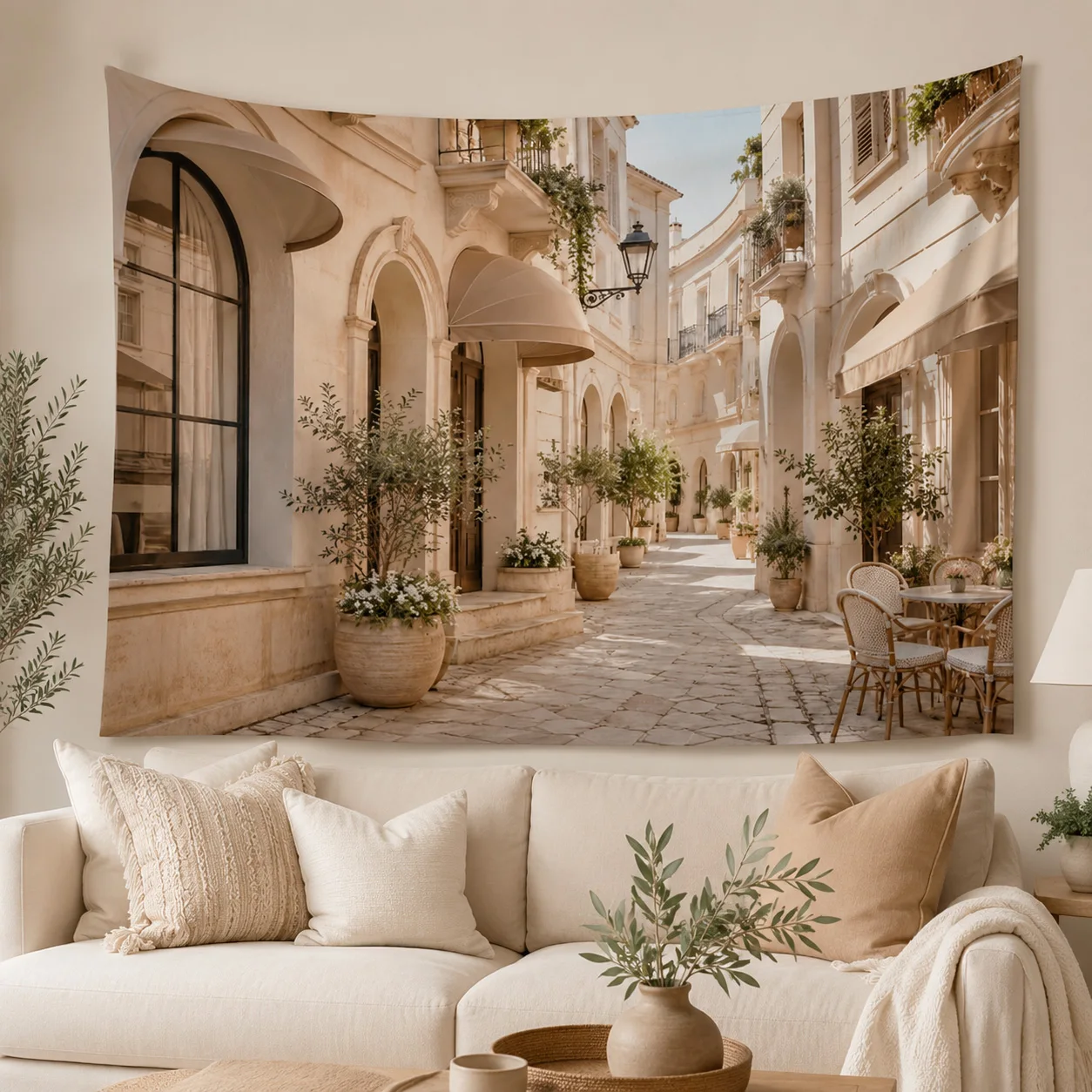 Boho Landscape Wall Tapestry Aesthetic Flower Printed Tapestries for Living Room Nature Art Hanging Carpet Fabric Cover