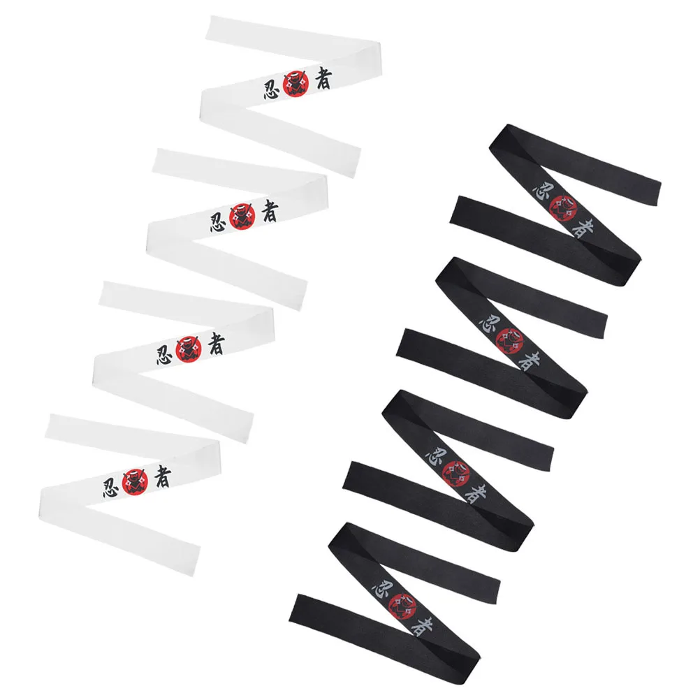 

8pcs Headband Hair Band Ninja Print Breathable Sweat-Absorbent For Karate Sushi Chef Japanese Bandana Men Samurai Costume