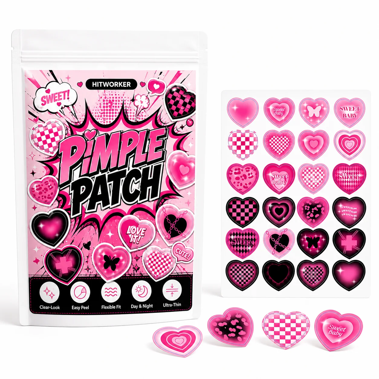 120PCS Pimple Cover Patches, Clear-Look Hydrocolloid Beauty Patches For Day And Night Use, Easy Peel Spot Cover
