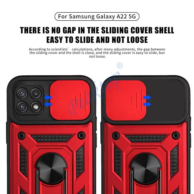 For Samsung Galaxy A22 A22s A12 A42 5G Armor Metal Magnetic Case For Samsung M32 M12 M11 M51 M62 F62 Finger Holder Stand Cover