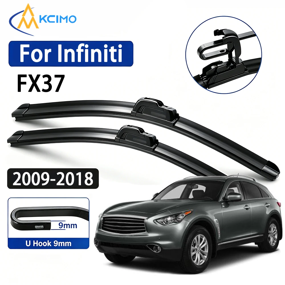 

For Infiniti FX37 2009-2018, 24"+19" Boneless Windshield Wipers, Quiet High Clear Vision Wiper Blades