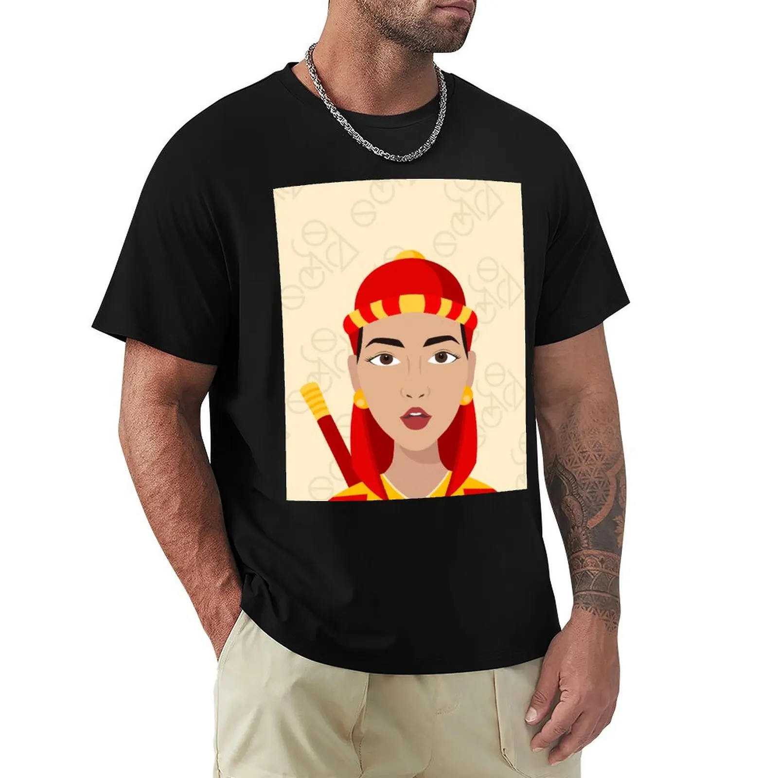 Pop Culture Mashup Art : Zawgyi Girl T-Shirt All Match Basic Short Sleeve Top