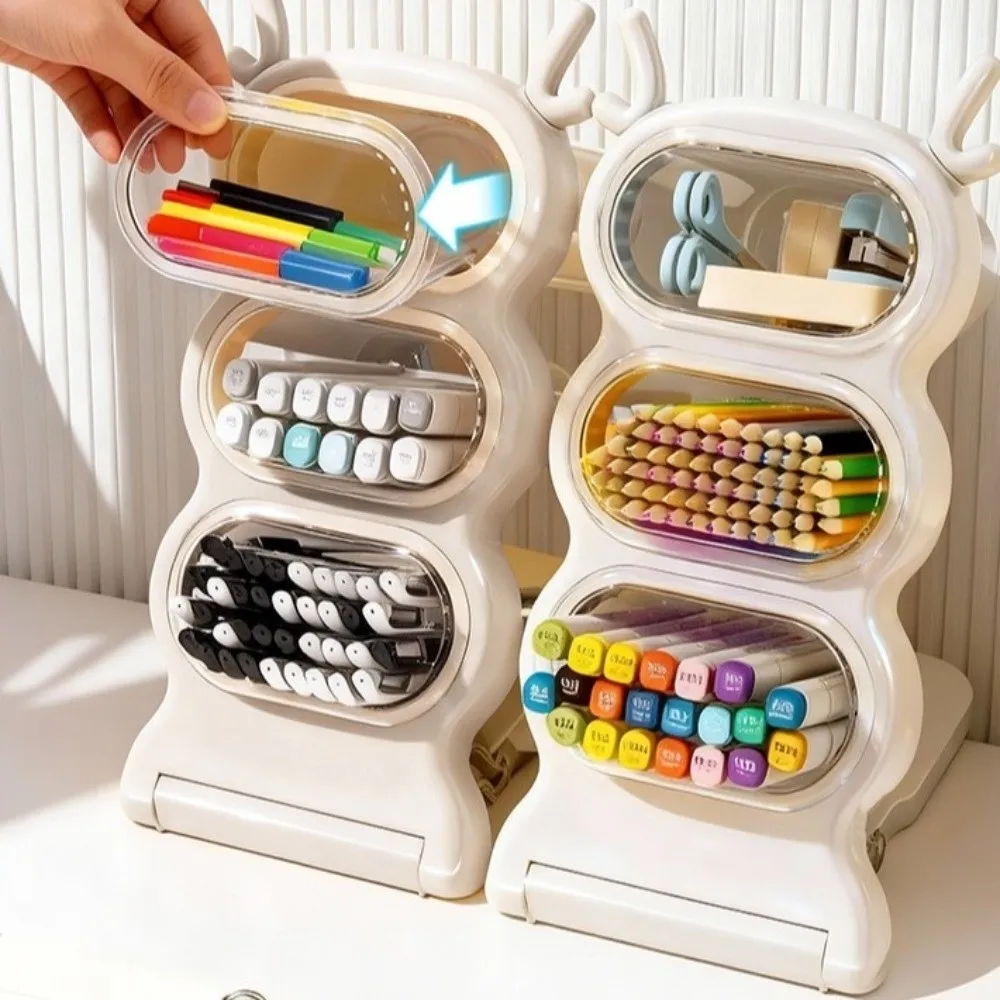 

Настольный органайзер большой емкости с наклонными съемными вставками, контейнер для карандашей, складная секционная подставка для рабочего места