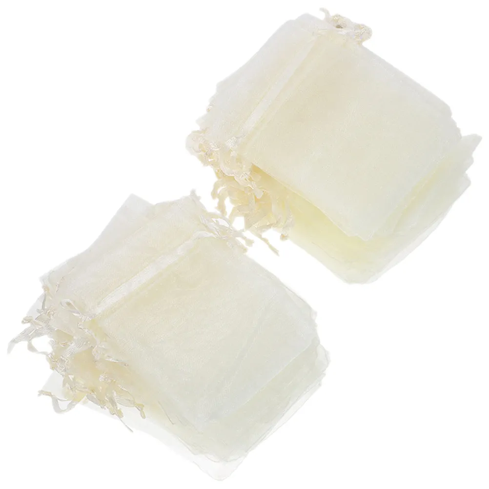 100Pcs Drawstring Mesh Favor Bags Small Gift Bags Jewelry Pouches Wedding Party Candy Storage Organizer Jewelry Storage Pouch