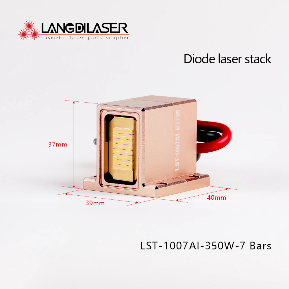 LST-1007AI Marco-channel Diode Laser Stack / Output Power 350W / Total 7 bars Assemble / Guanantee 10 Million Times Shooting