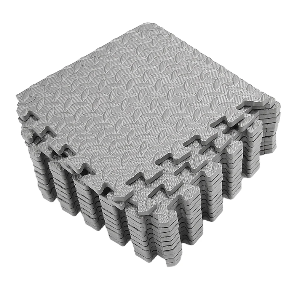 

12 Pcs Foam Puzzle Floor Mat Soft Comfortable Pressure Grain Non Slip Gym Yoga Room Kitchen Bathroom Grey