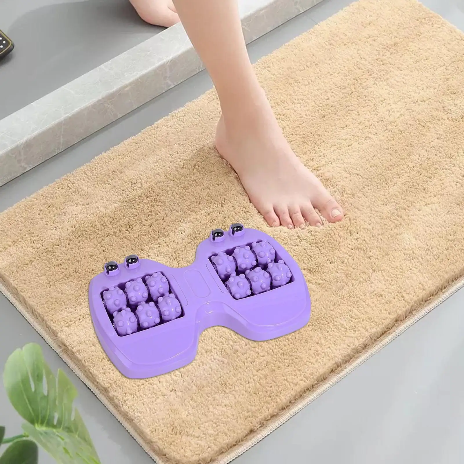 

Массажный ролик для ног Эргономичный двойной массажный инструмент Массажер для ног с магнитными бусинами для релаксации, путешествий, работы