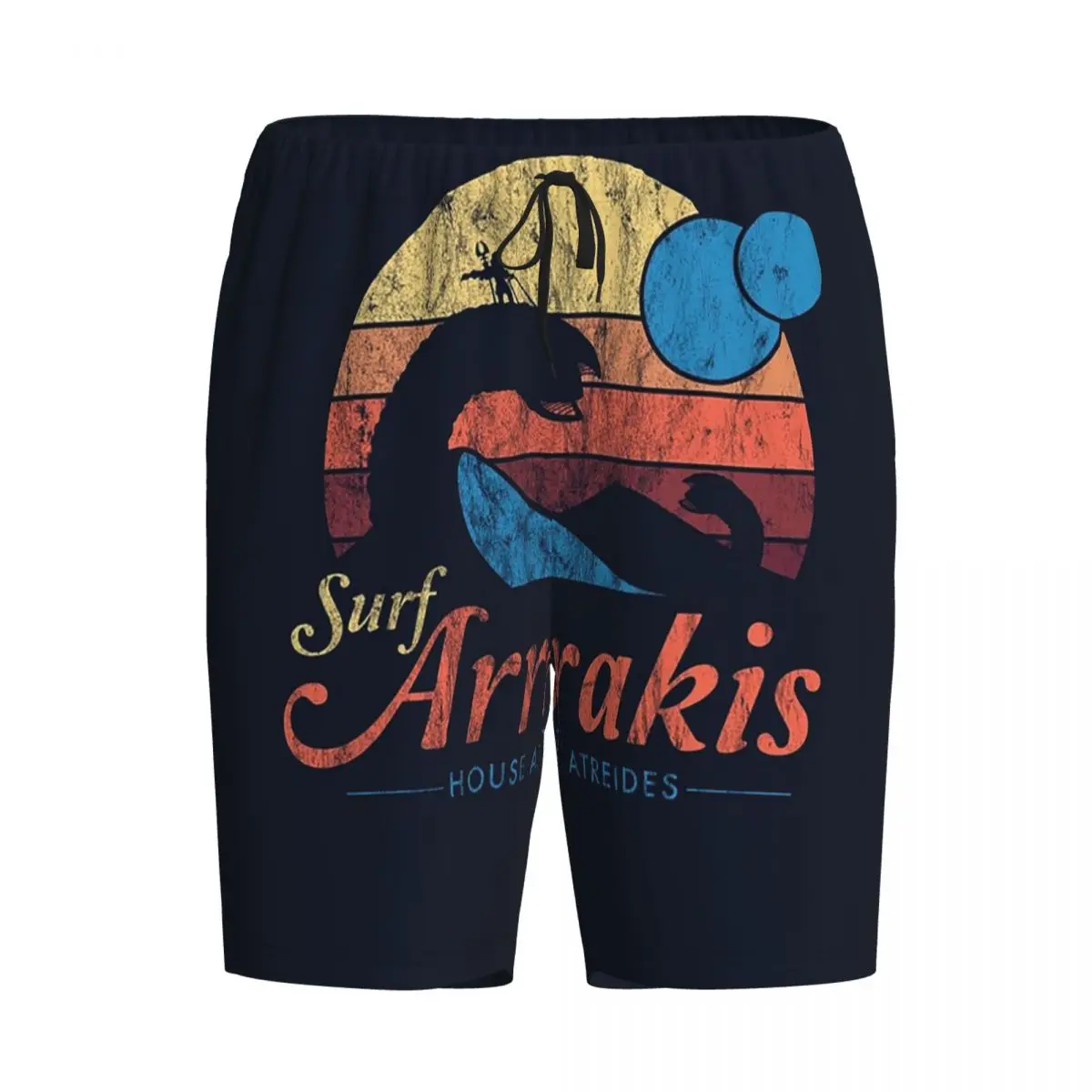 Custom Visit Arrakis Distressed Surf Dune Sci Fi Shorts Sleeping Pants Men Pajama Pants Lounge Sleep Sleepwear Bottoms