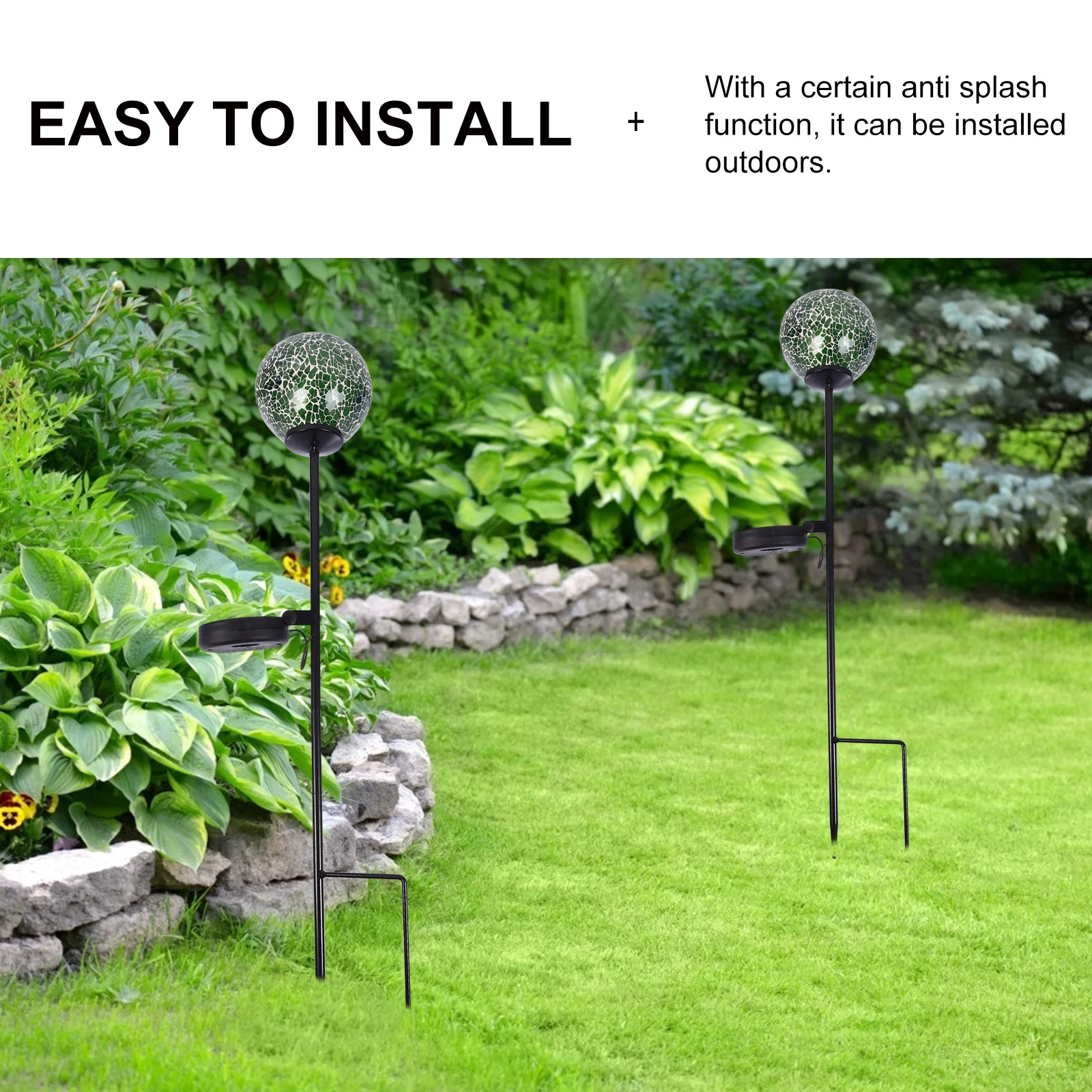 

Solar Lawn Light Glass Design LED Yard Lanterns Outdoor Garden Lighting Decorative Fairy Lights for Patio Park Use